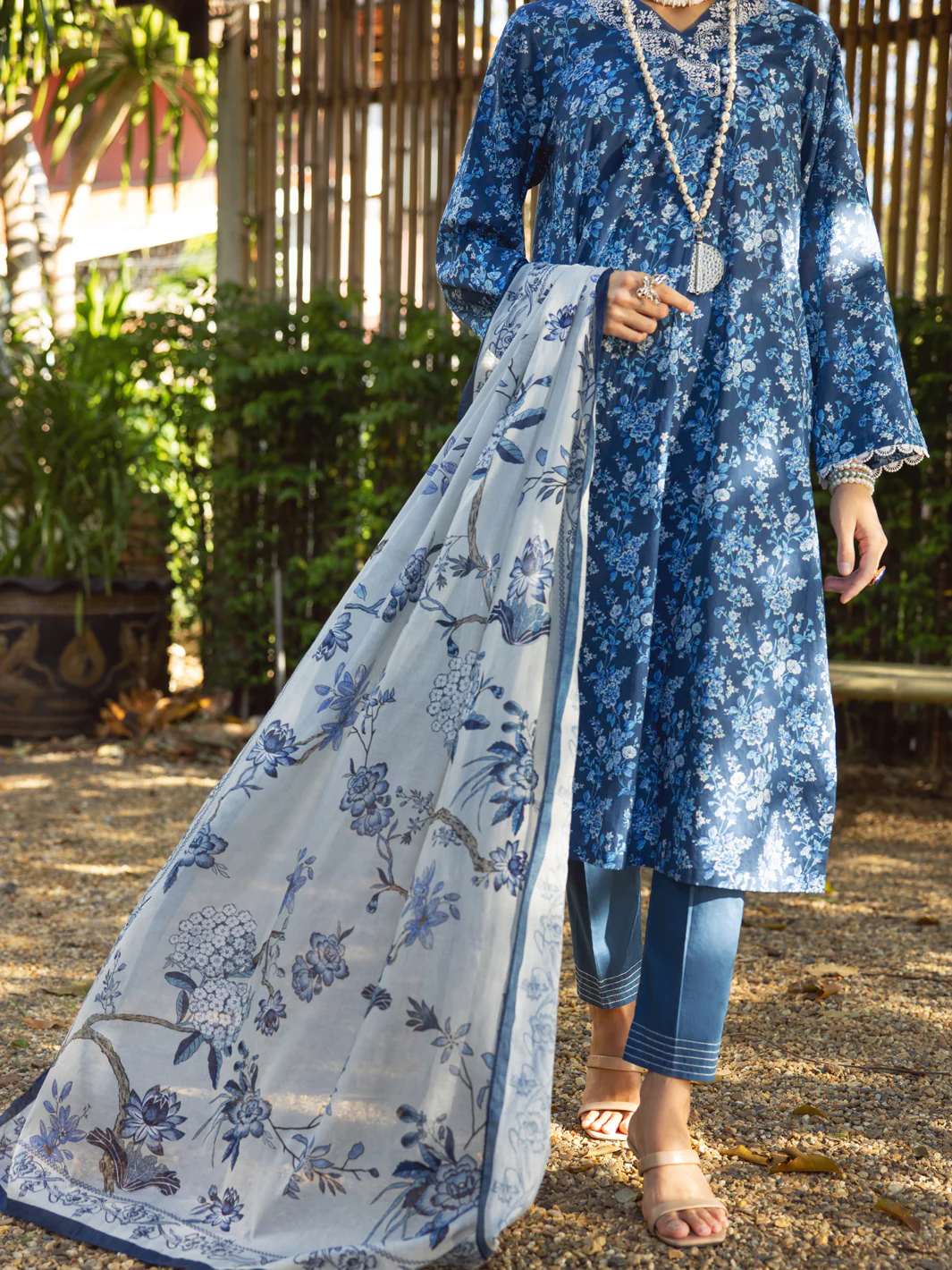 Blue Lawn 3Pc Stitched - ALP-3PS-1724