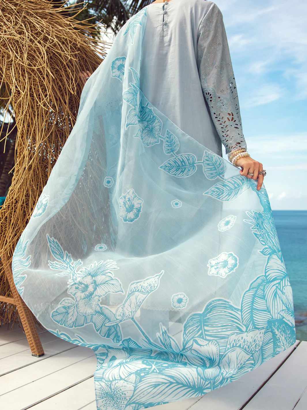 Sky Blue Dyed Lawn 3Pc Stitched - ALP-3PS-1728 - Image 2
