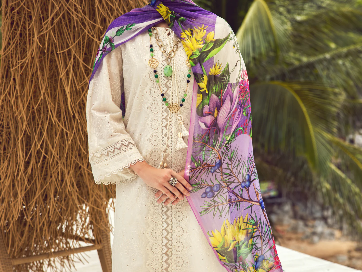 White Dyed Lawn 3Pc Stitched - ALP-3PS-1730 - Image 4