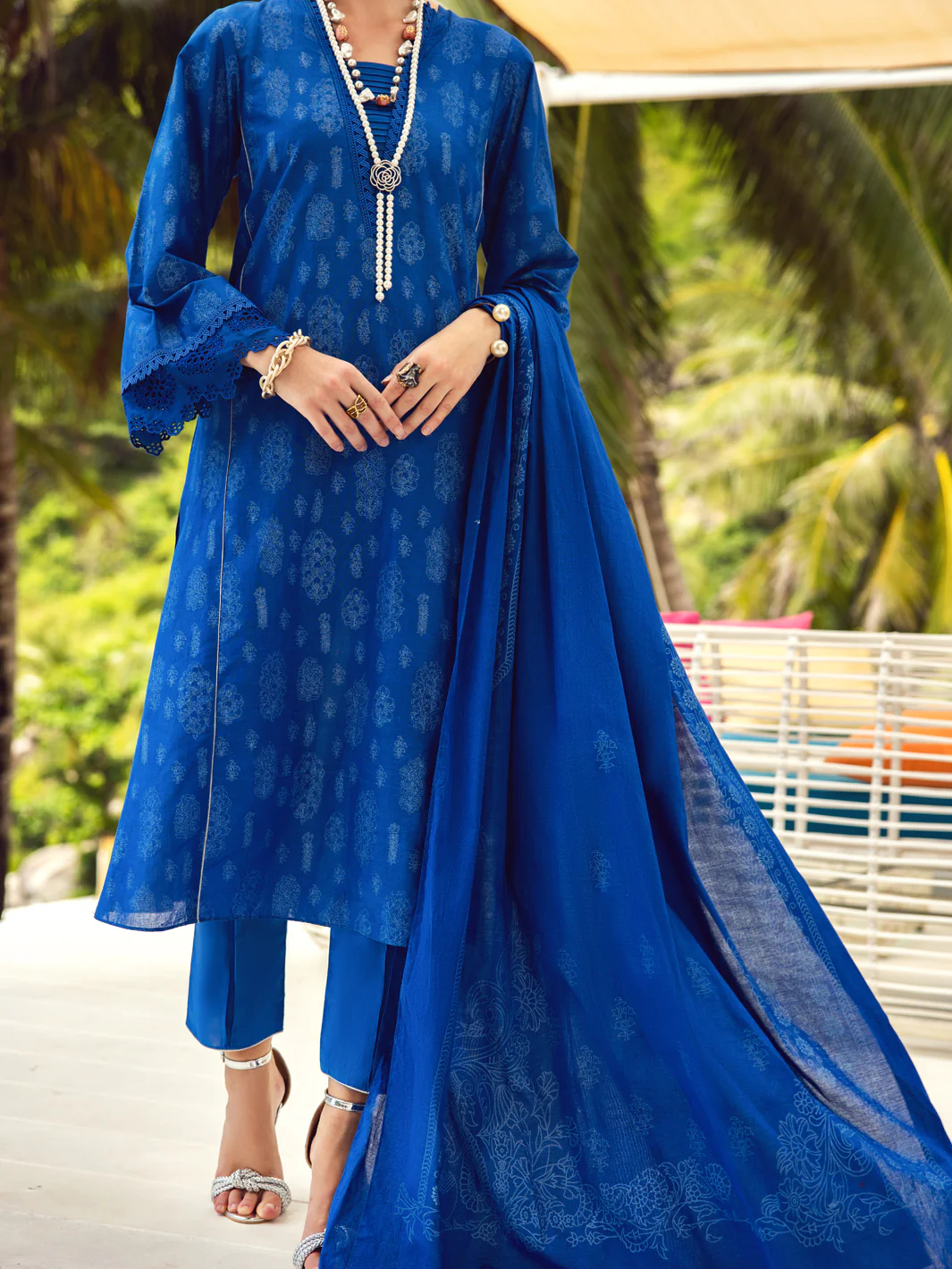 Blue Lawn 3Pc Stitched - ALP-3PS-1733