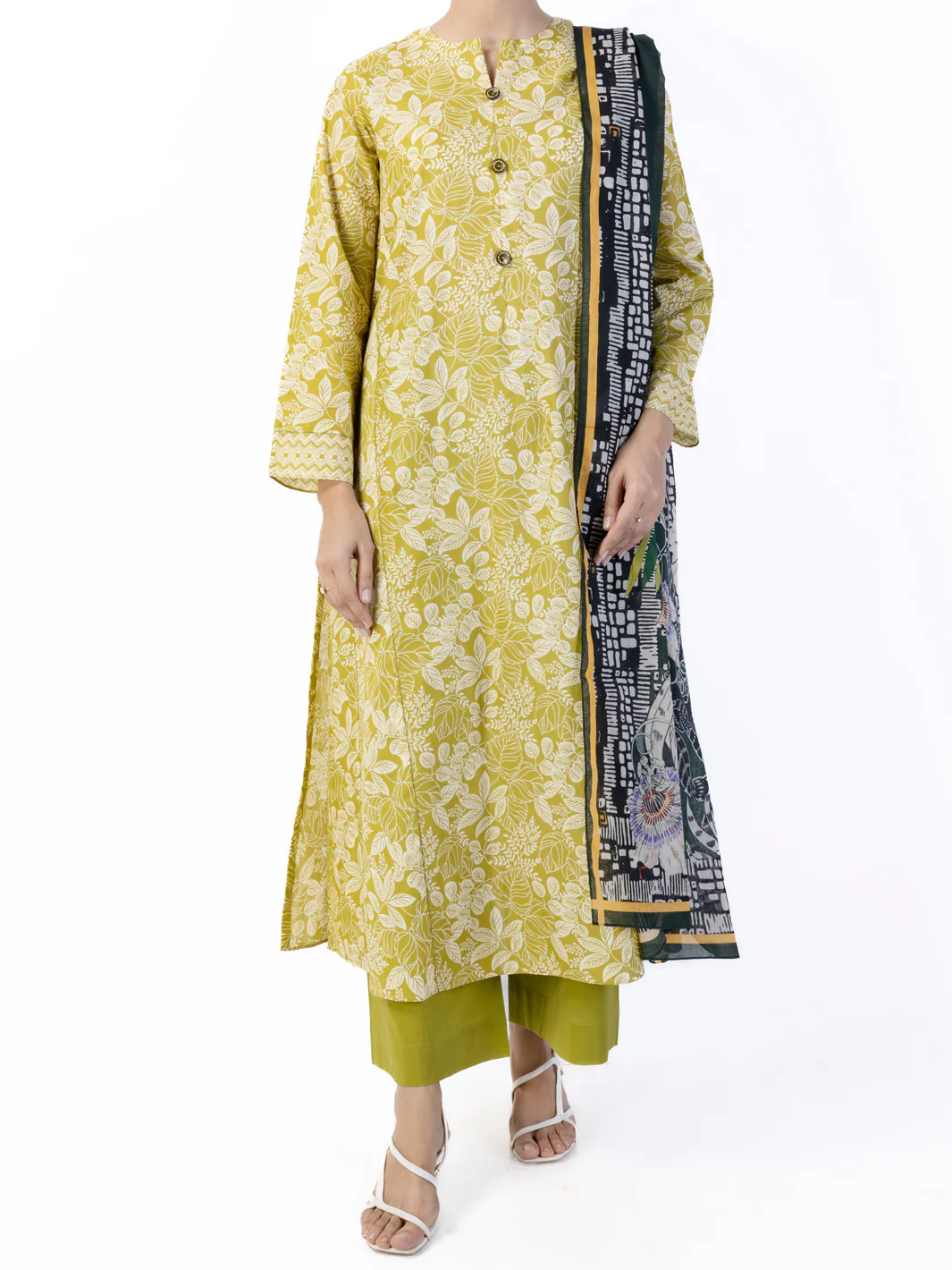 Lemon Lawn 3Pc Stitched - ALP-3PS-1751
