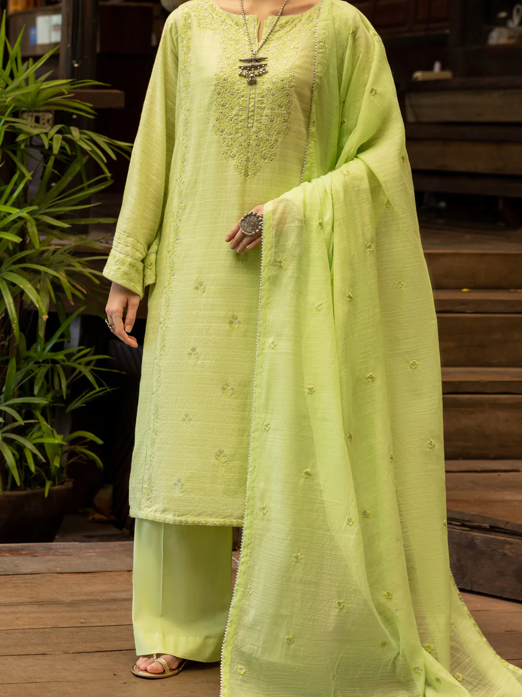 Light Green Jacquard 3Pc Unstitched - ALP-3PS-1767