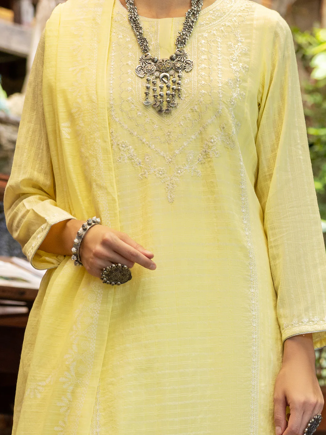 Lemon Jacquard 3Pc Unstitched - ALP-3PS-1769 - Image 3