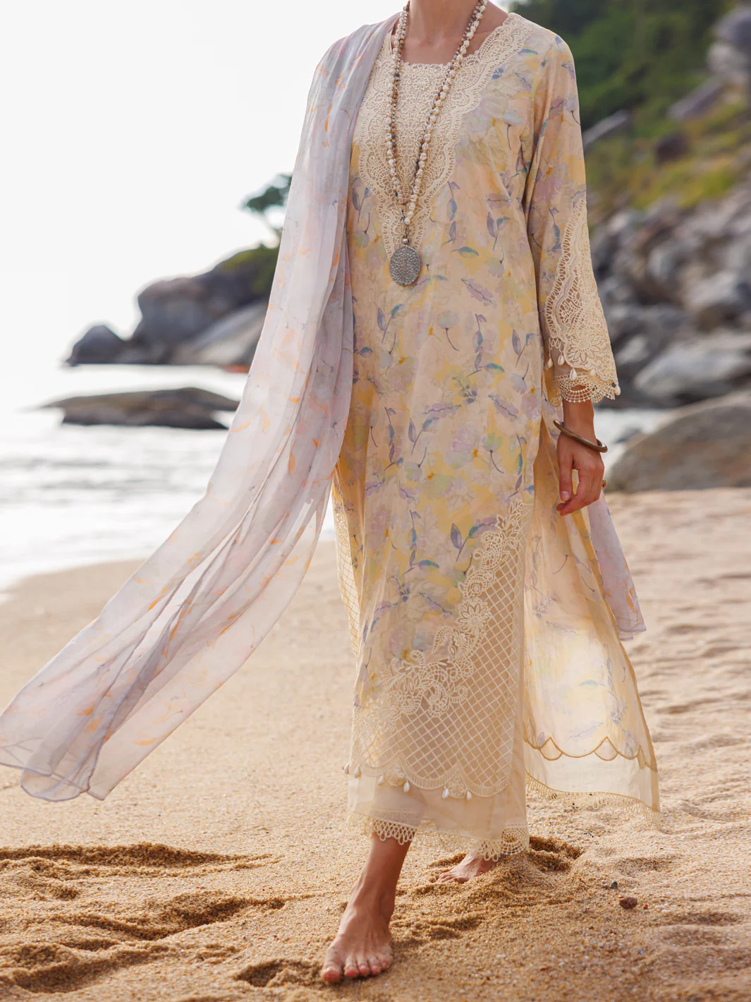 Cream Lawn 3Pc Unstitched - ALP-3PS-1812