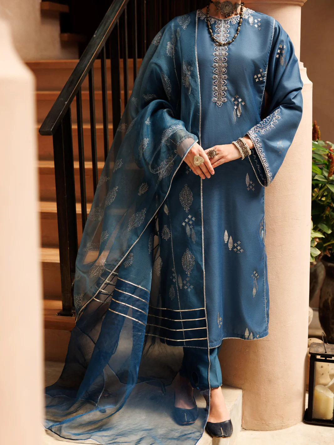 Blue Salsa Silk 3Pc Stitched - ALP-3PS-1847
