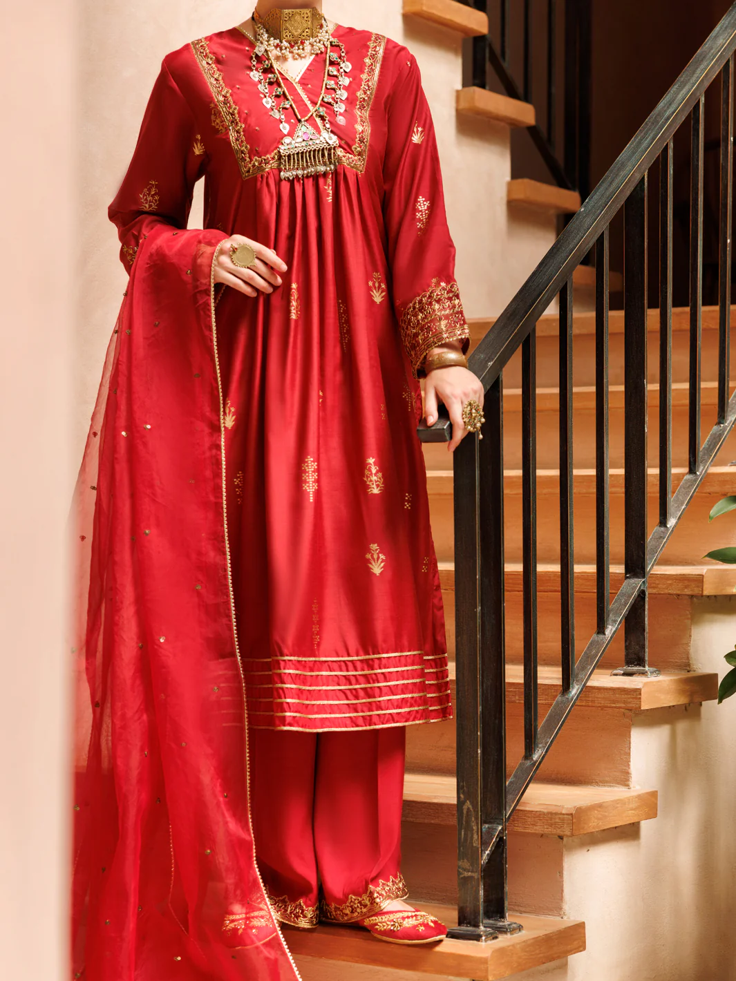 Maroon Salsa Silk 3Pc Stitched - ALP-3PS-1849