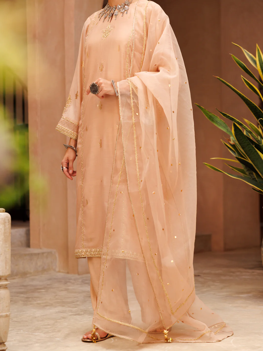 Tea Pink Salsa Silk 3Pc Stitched - ALP-3PS-1851