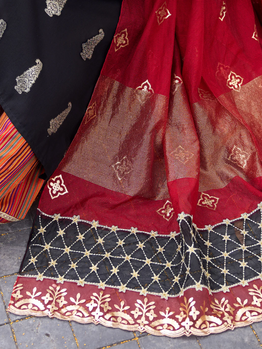 Black Cotton Jacquard 3Pc Stitched - ALP-3PS-1857 - Image 4