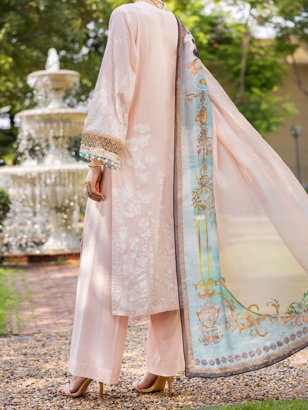 Light Pink Jacquard 3Pc Unstitched - ALP-3PS-1863 - Image 4