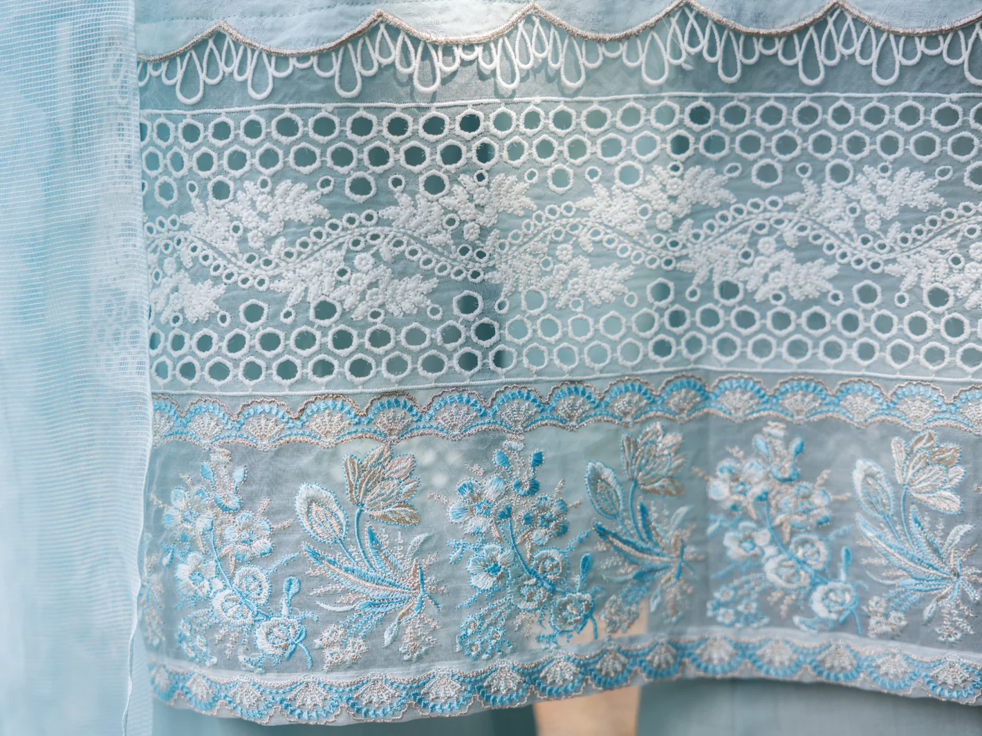 Sky Blue Jacquard 3Pc Unstitched - ALP-3PS-1865 - Image 4