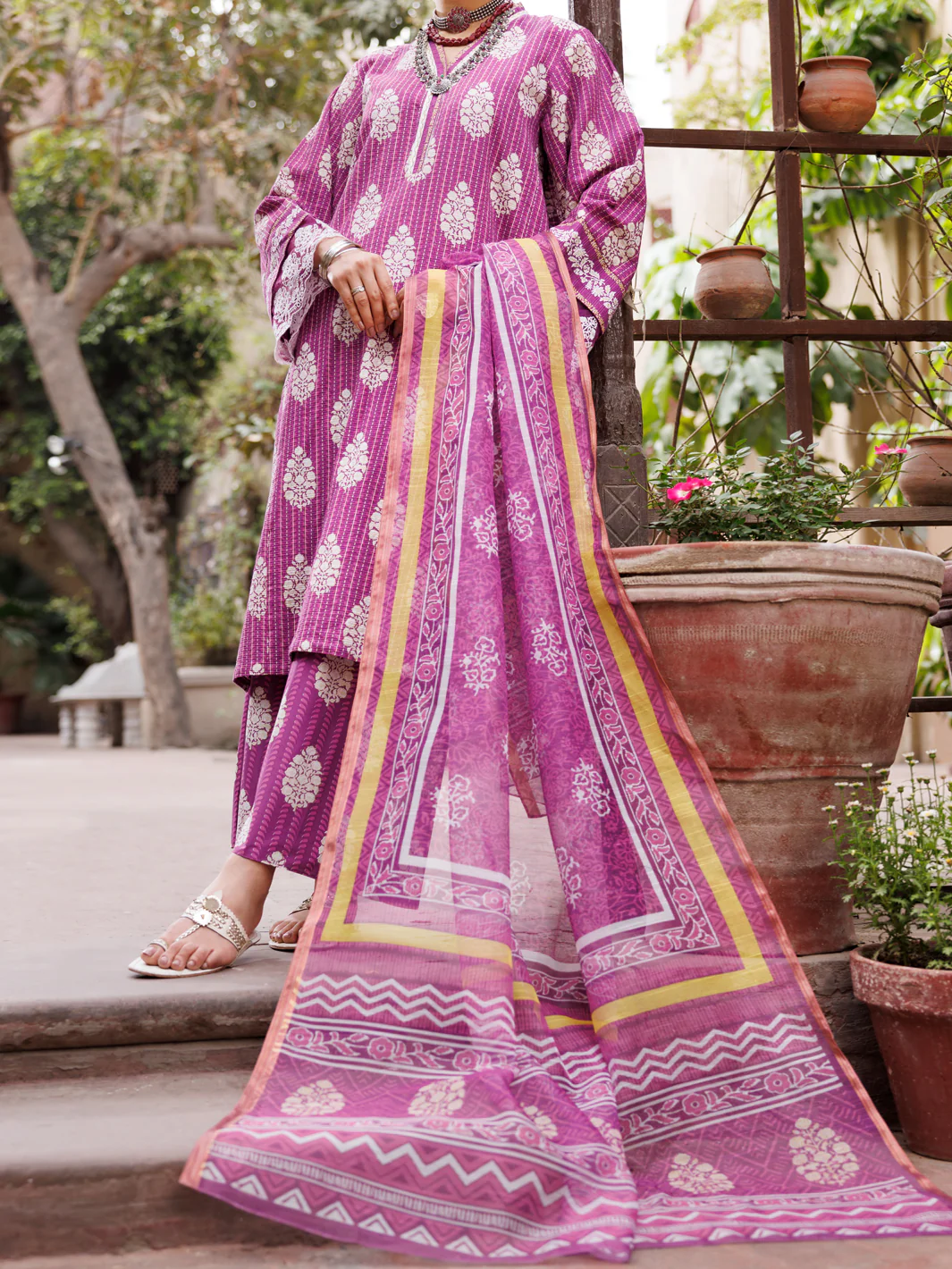Purple Dobby 3Pc Stitched - ALP-3PS-1882 - Image 5