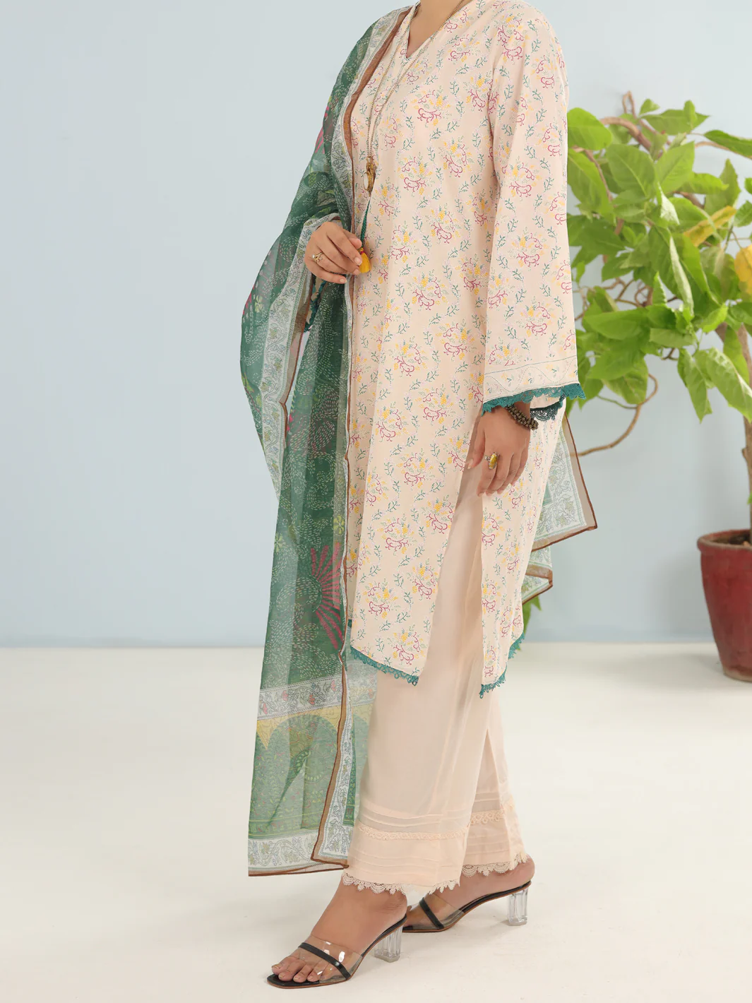 Beige Lawn 3Pc Stitched - ALP-3PS-1900 - Image 3