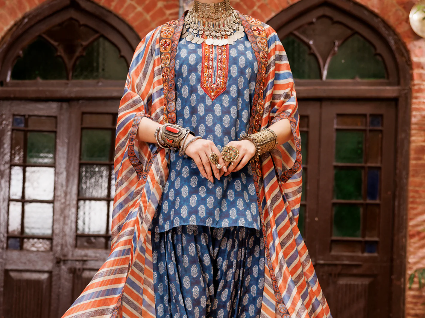 Blue Poly-Lawn 3Pc Unstitched - ALP-3PS-1956B - Image 4