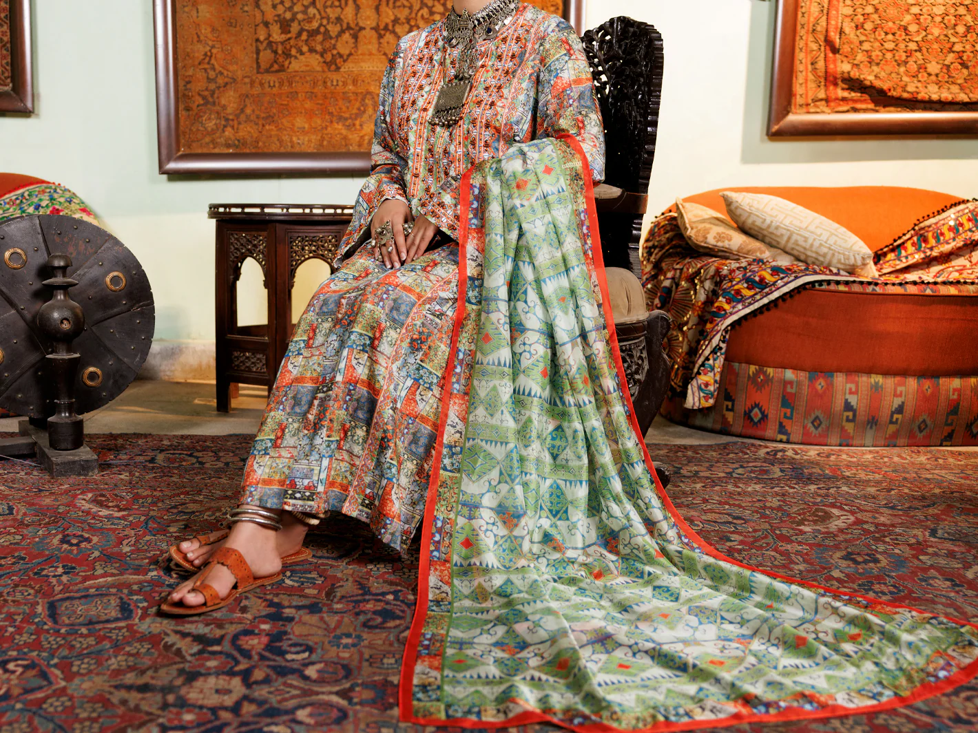 Light Green Poly-Lawn 3Pc Unstitched - ALP-3PS-1960A - Image 3