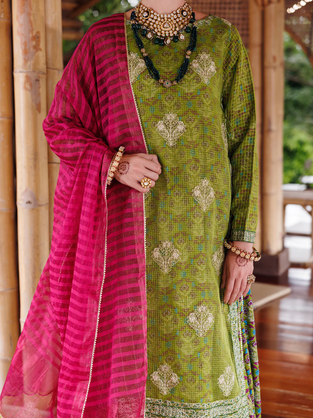 Green Maple Silk 3Pc Stitched - ALP-3PS-2026 - Image 3