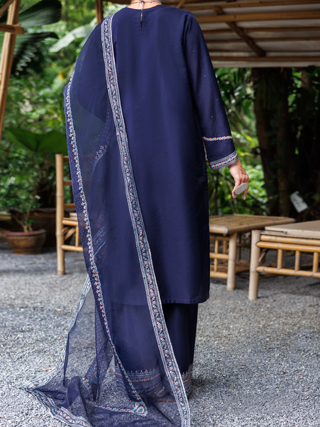 Blue Sheesha Silk 3Pc Stitched - ALP-3PS-2030 - Image 2