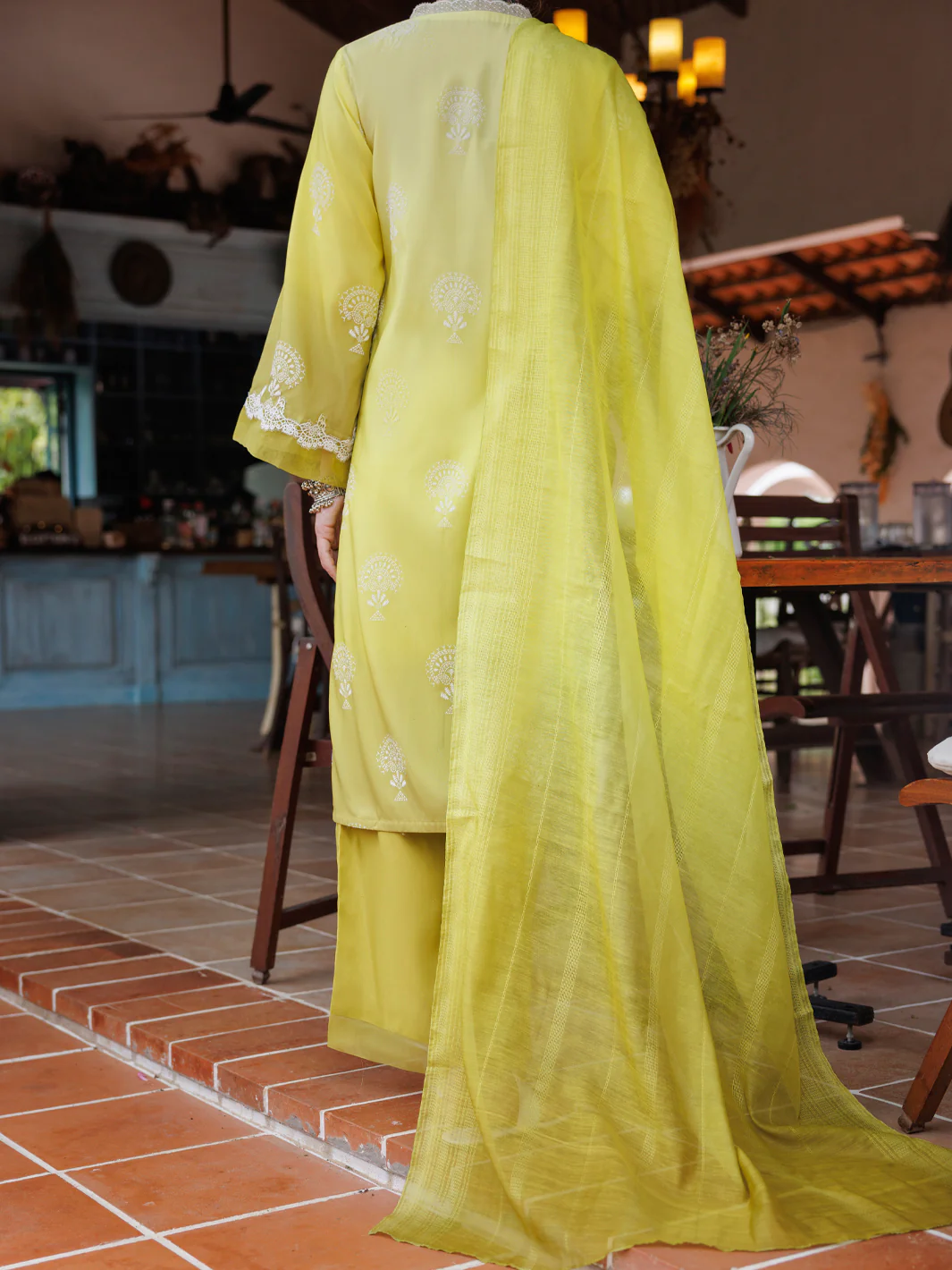 Lemon Cambric 3Pc Stitched - ALP-3PS-2036 - Image 2