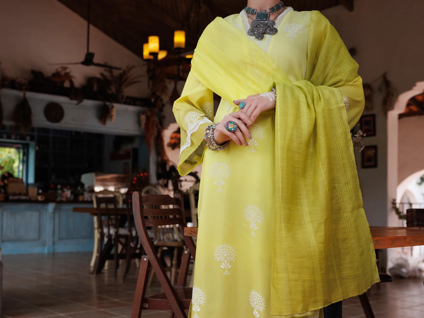 Lemon Cambric 3Pc Stitched - ALP-3PS-2036 - Image 4
