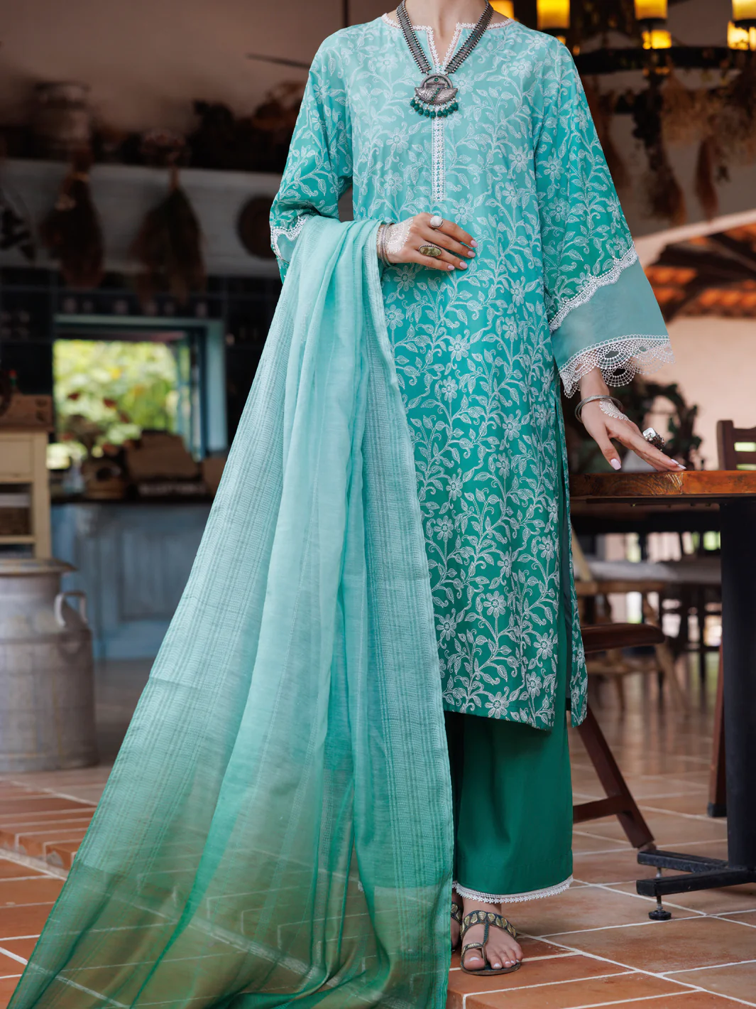 Green Cambric 3Pc Stitched - ALP-3PS-2037