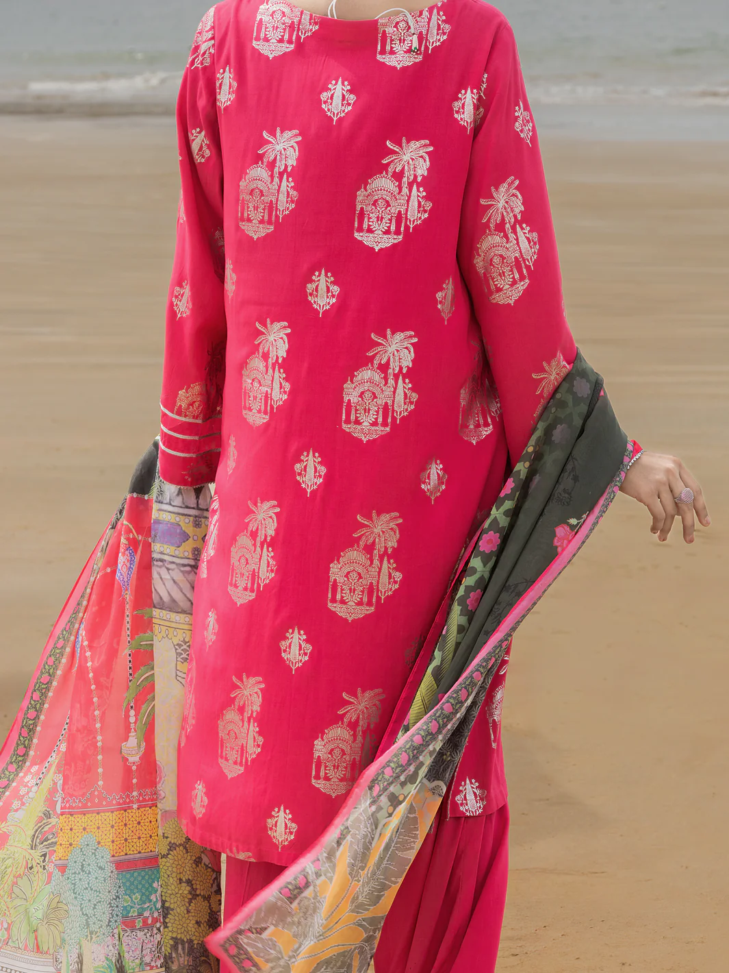 Pink Viscose 3Pc Unstitched - ALP-3PS-2044 - Image 2