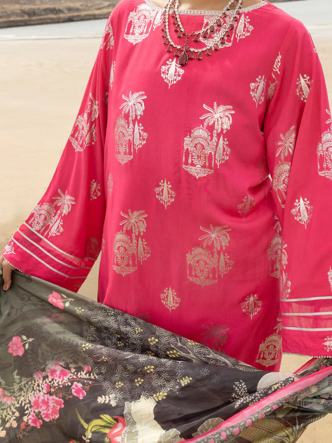 Pink Maple Silk 3Pc Stitched - ALP-3PS-2044 - Image 3
