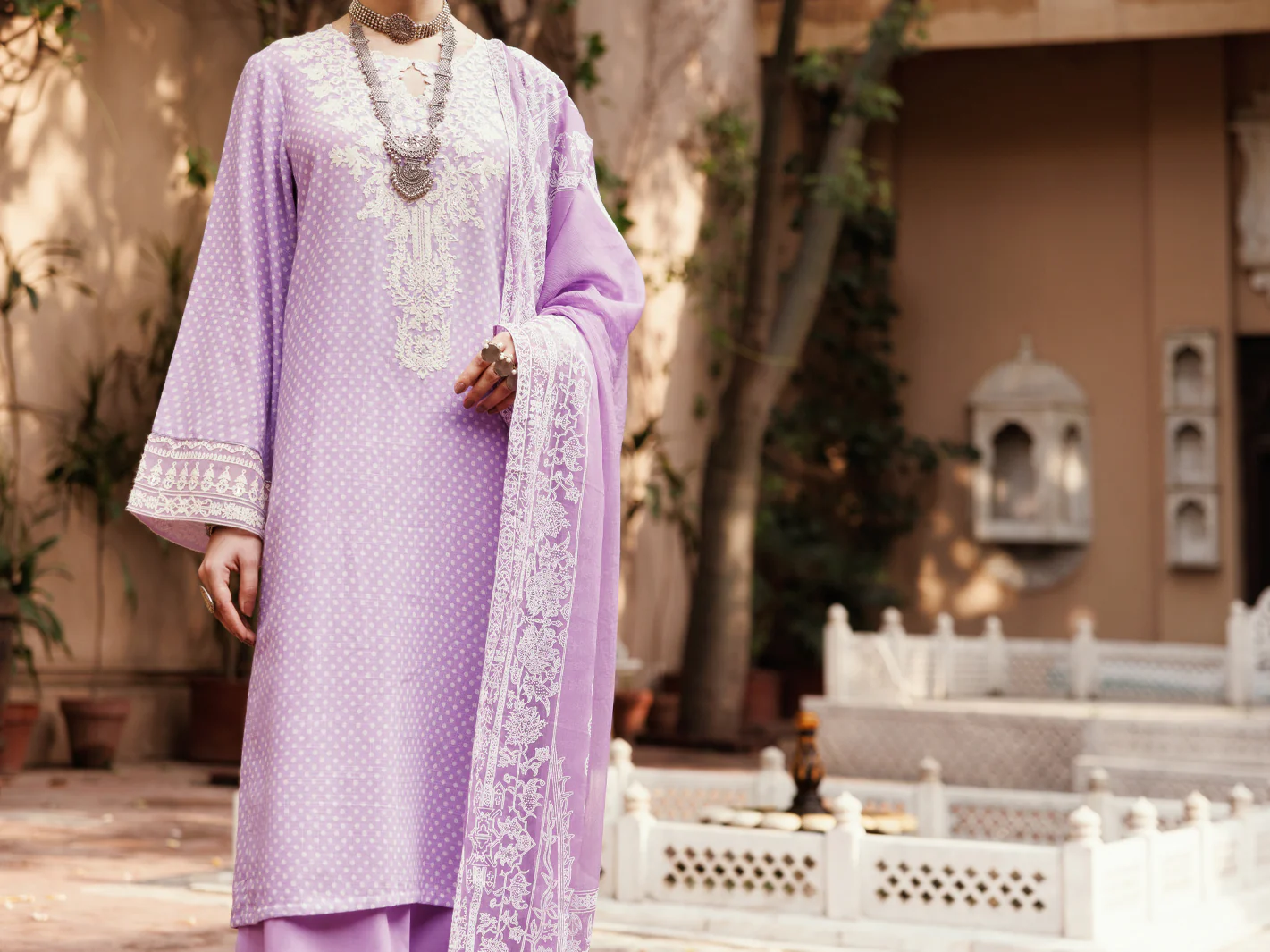 Light Purple Cotton 3Pc Stitched - ALP-3PS-2048 - Image 3