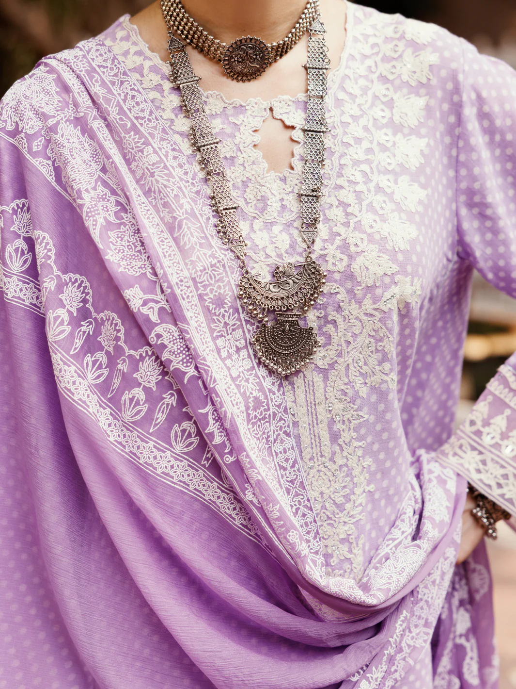 Light Purple Cotton 3Pc Stitched - ALP-3PS-2048 - Image 4