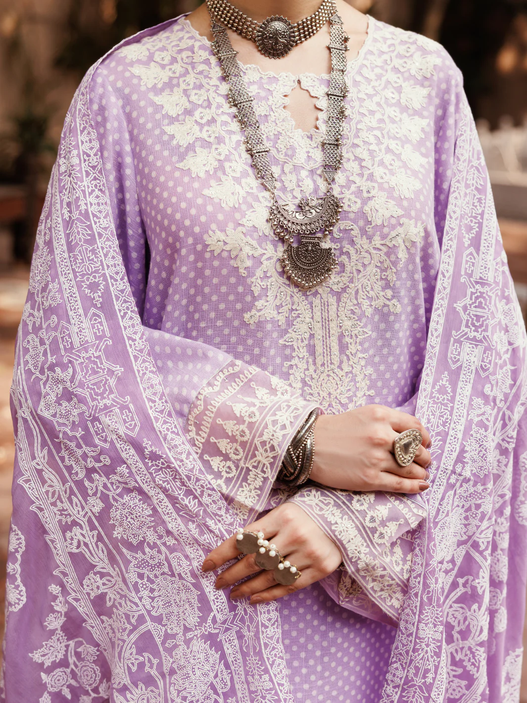 Light Purple Cotton 3Pc Stitched - ALP-3PS-2048 - Image 5