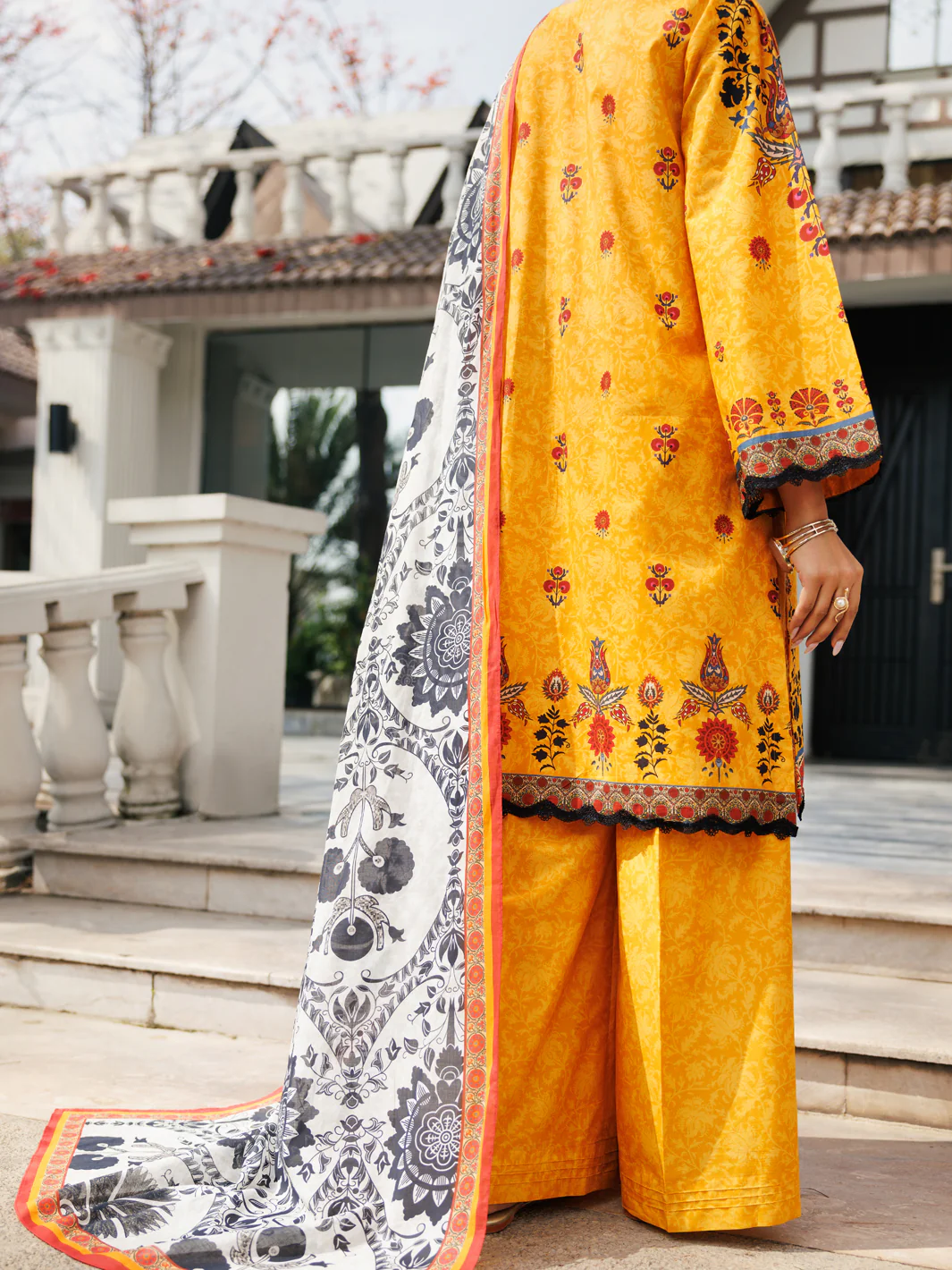Mustard Lawn 3Pc Stitched - ALP-3PS-2114 - Image 3