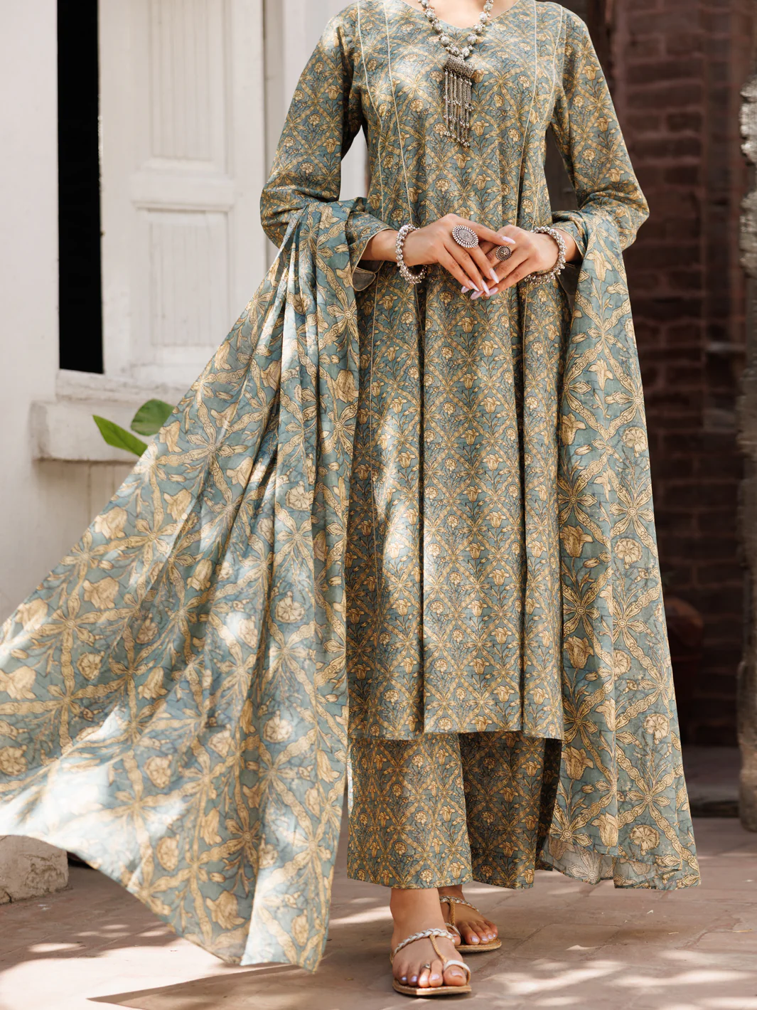 Mehndi Green Lawn 3Pc Stitched - ALP-3PS-2130