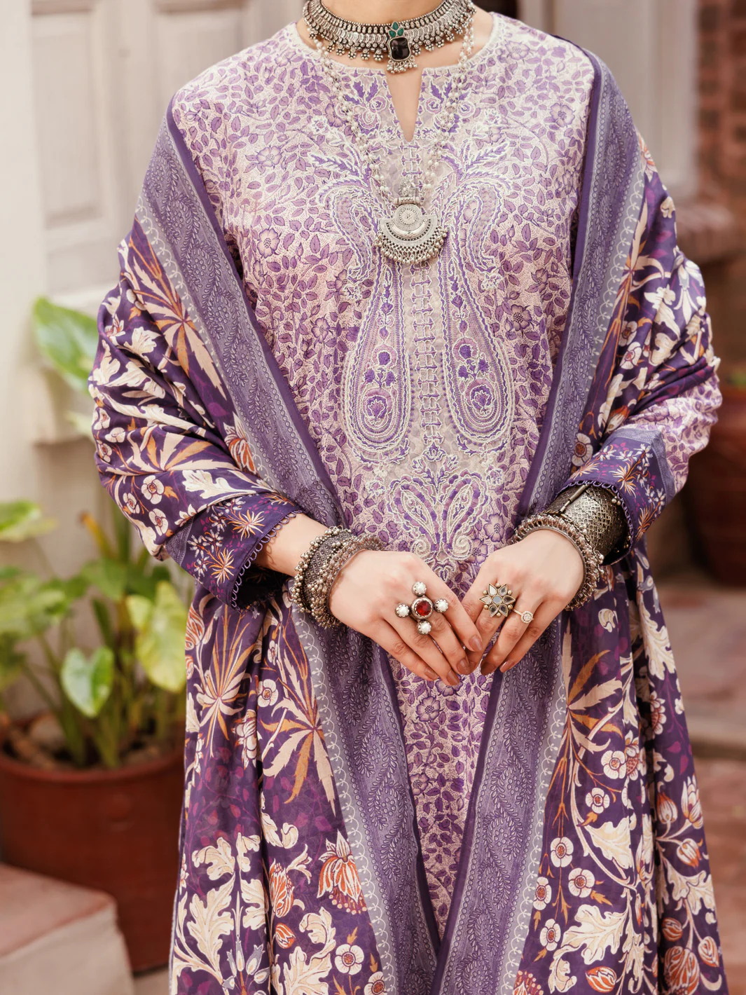 Light Purple Cambric 3Pc Stitched - ALP-3PS-2146 - Image 4