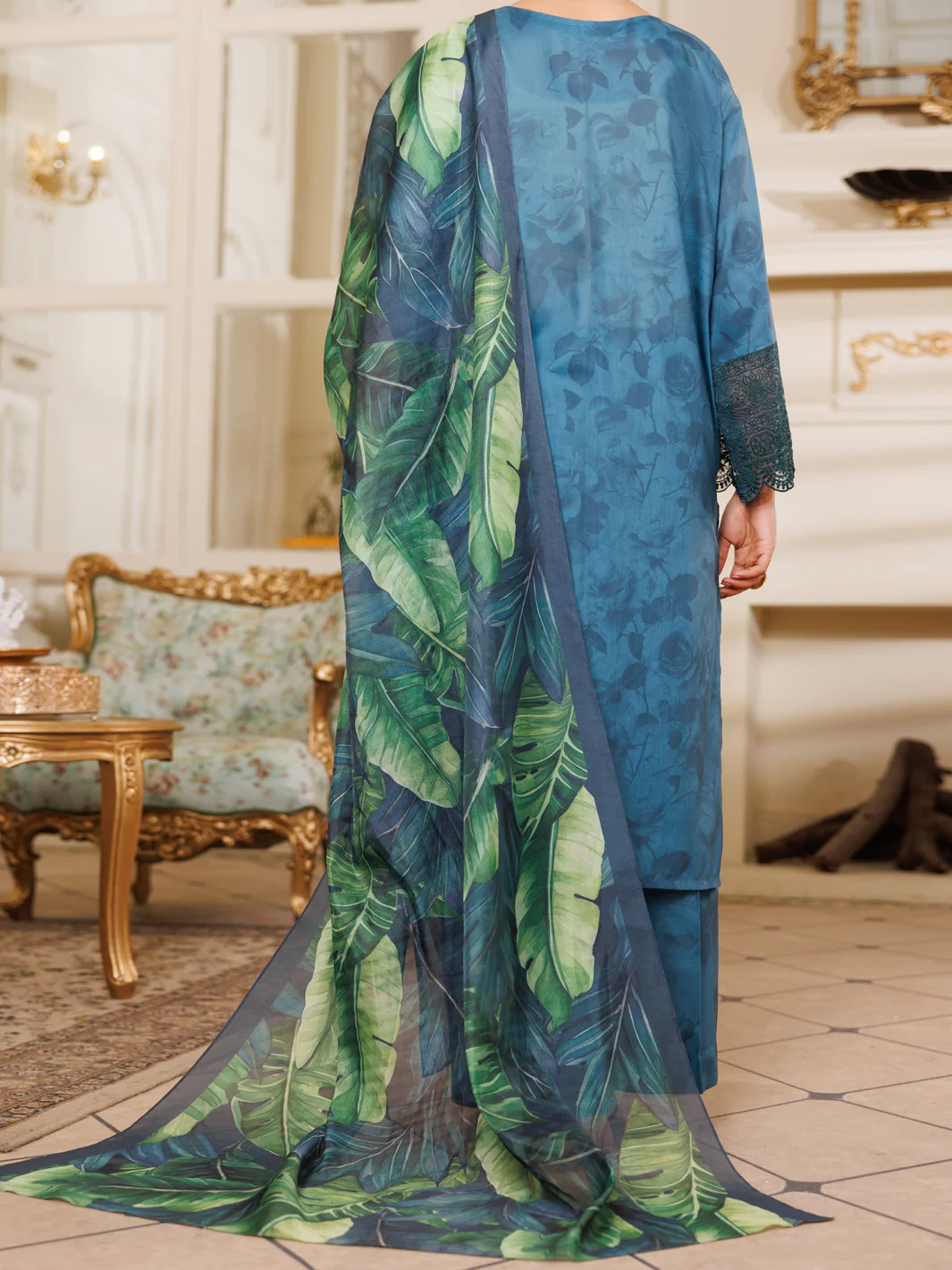 Teal Lawn 3Pc Stitched - ALP-3PS-2150 - Image 2