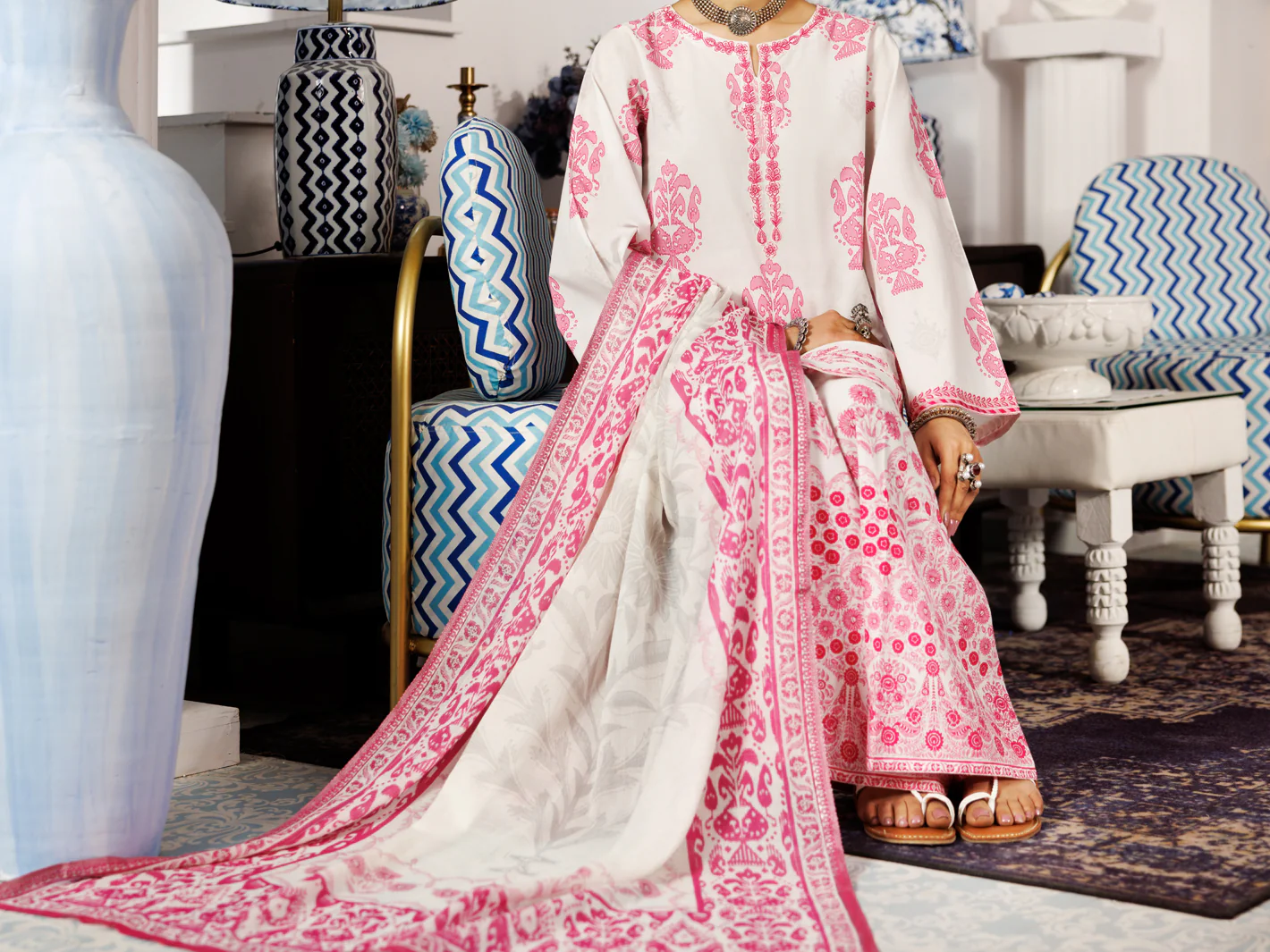 Light Pink Dobby 3Pc Stitched - ALP-3PS-2162 - Image 3