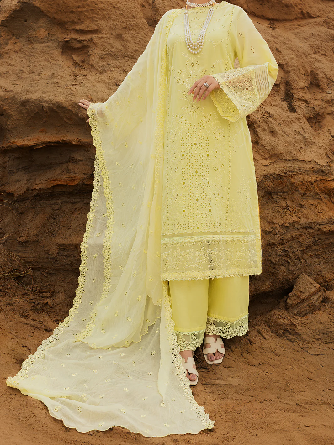Lemon Lawn 3Pc Stitched - ALP-3PS-2180