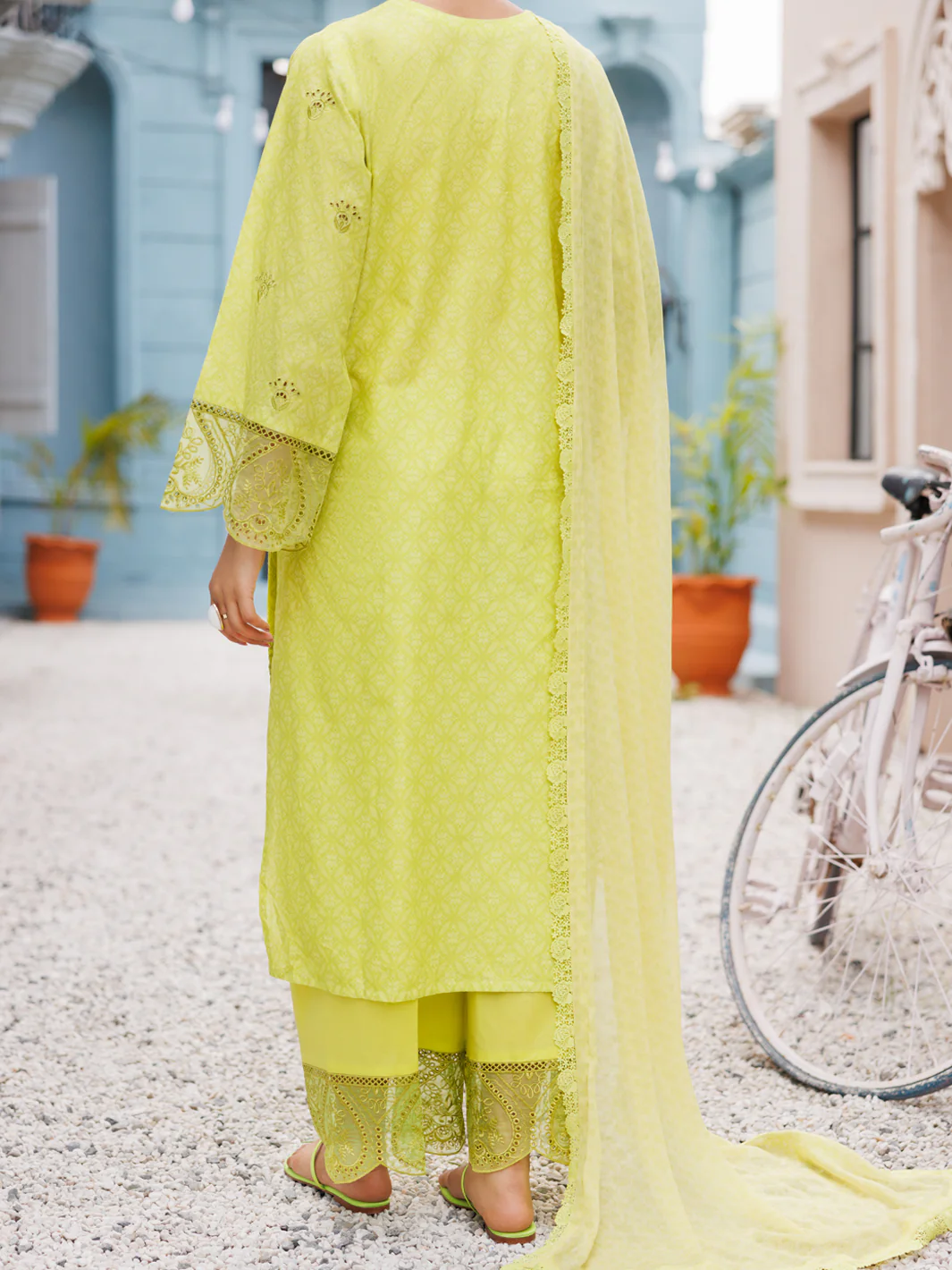 Lemon Schiffli Lawn 3Pc Stitched - ALP-3PS-2187 - Image 2