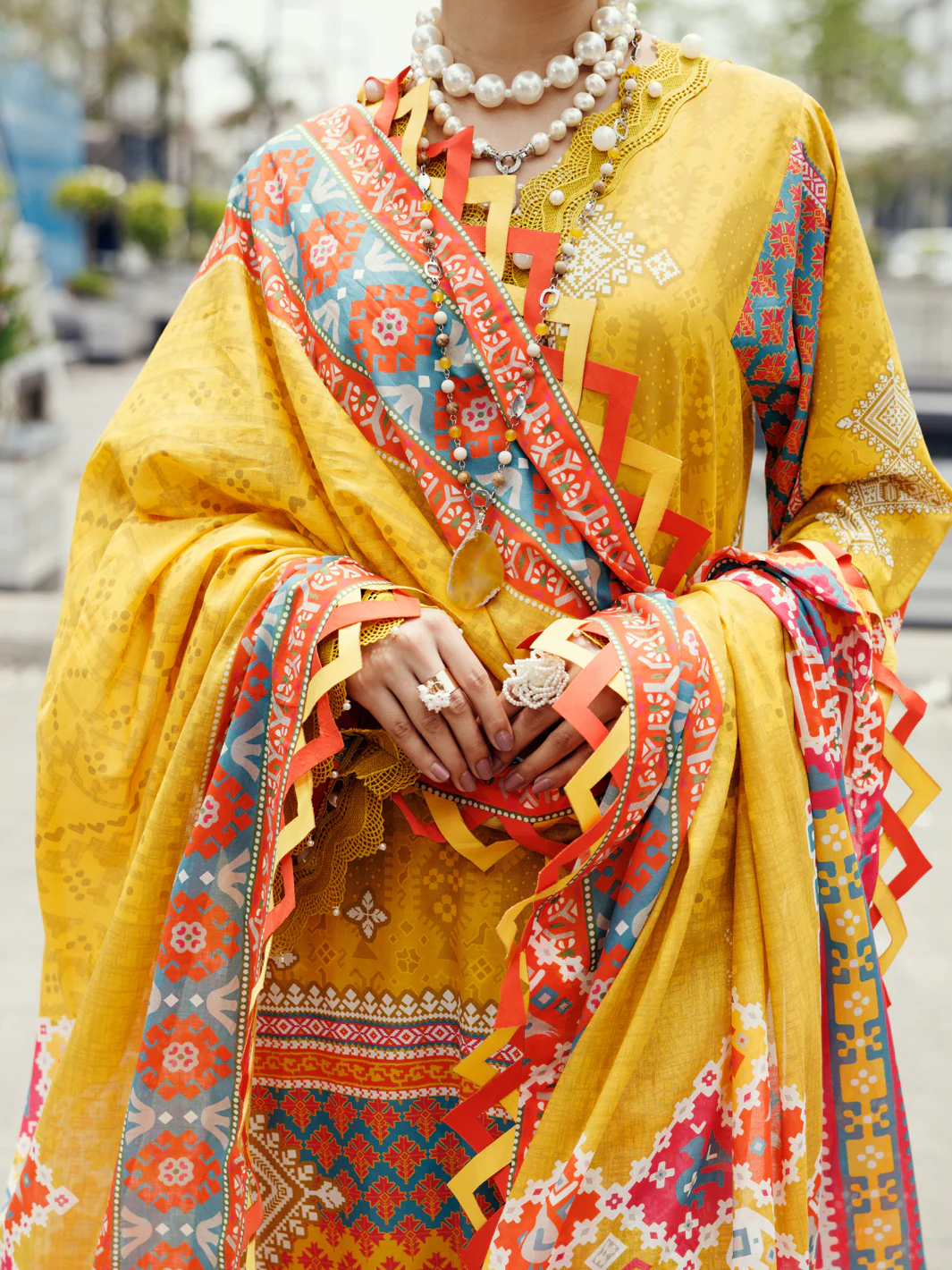 Yellow Cambric 3Pc Unstitched - ALP-3PS-2205 - Image 3