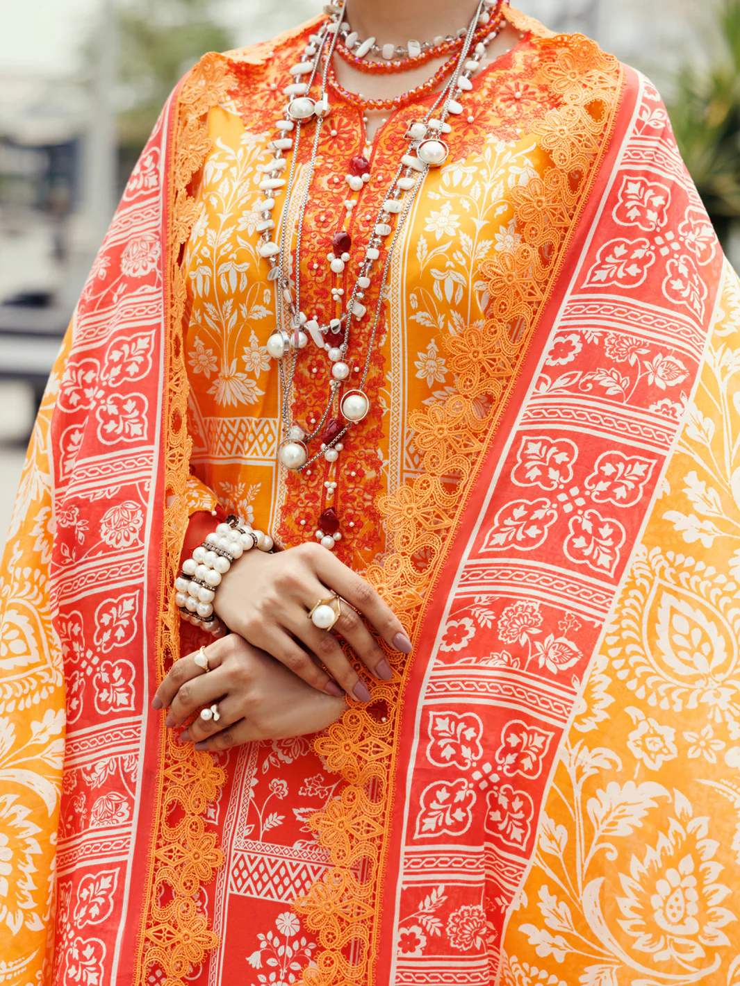 Orange Cambric 3Pc Unstitched - ALP-3PS-2210 - Image 3