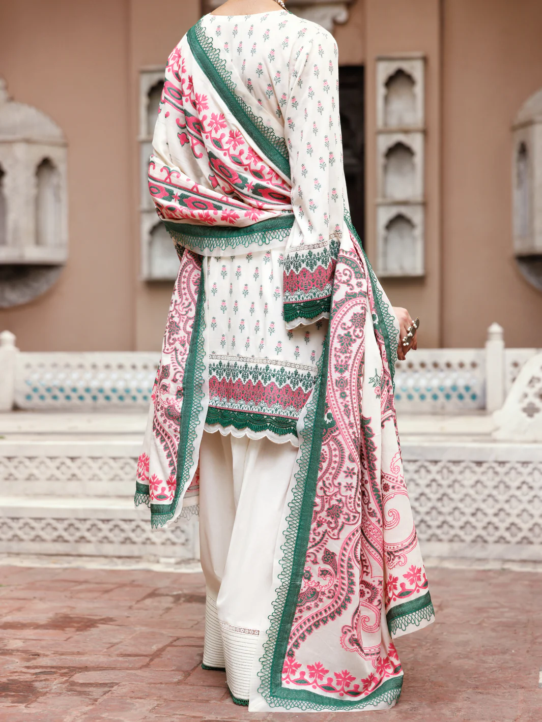 Ivory Yarn Dyed Jacquard 3Pc Unstitched - ALP-3PS-2229 - Image 2