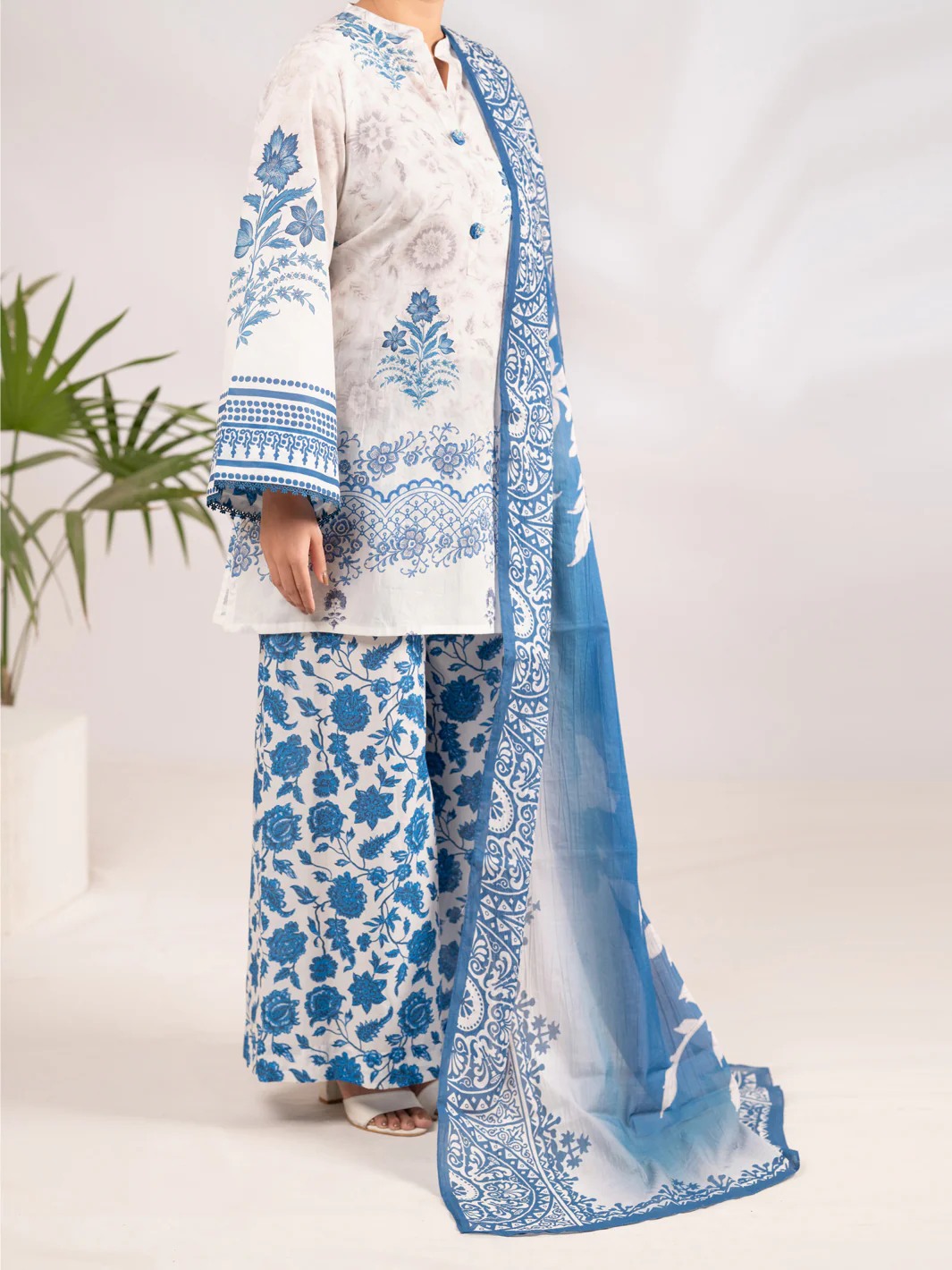 Blue Lawn 3Pc Stitched - ALP-3PS-2287 - Image 4