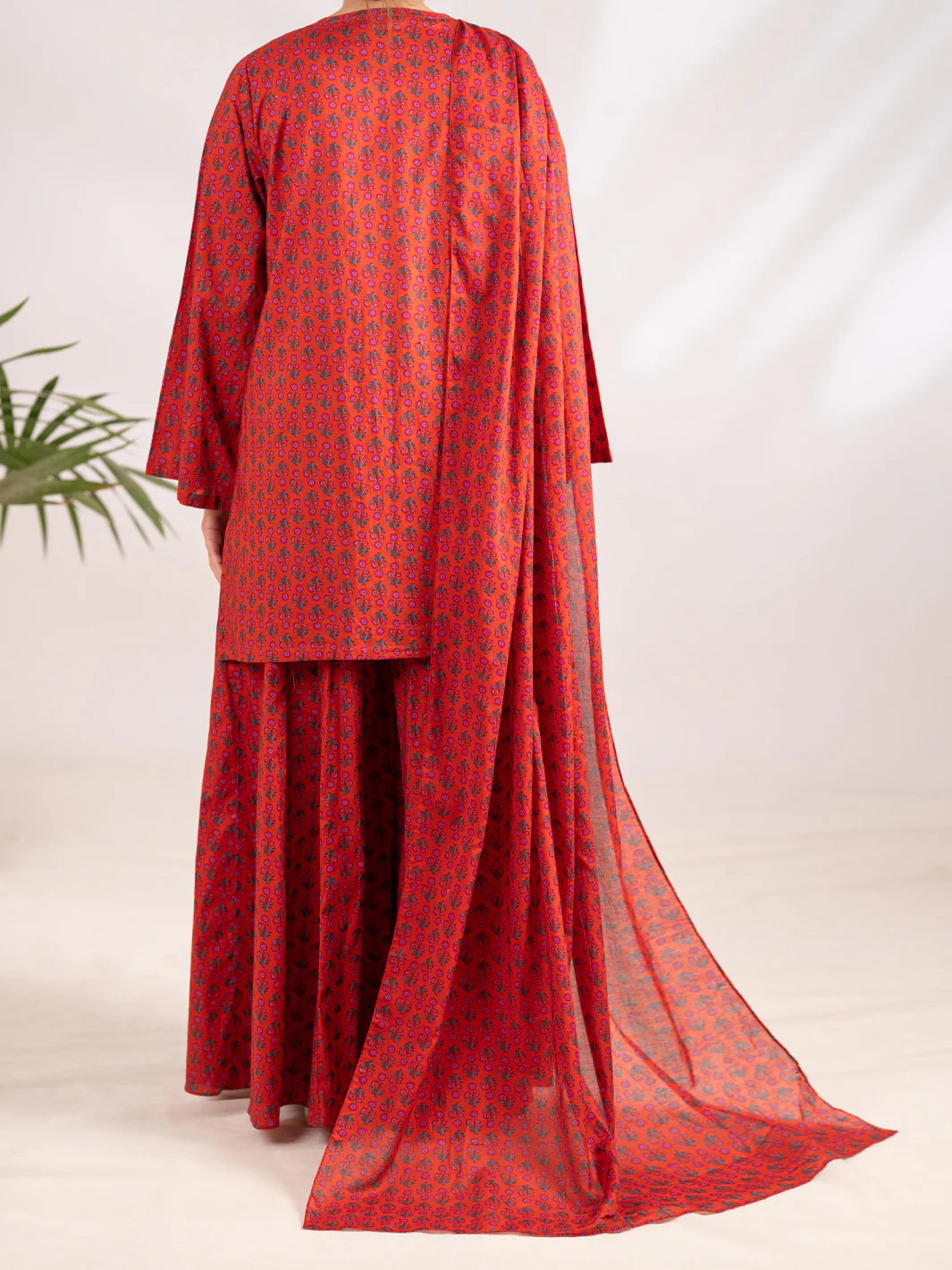 Red Lawn 3Pc Stitched - ALP-3PS-2296 - Image 3