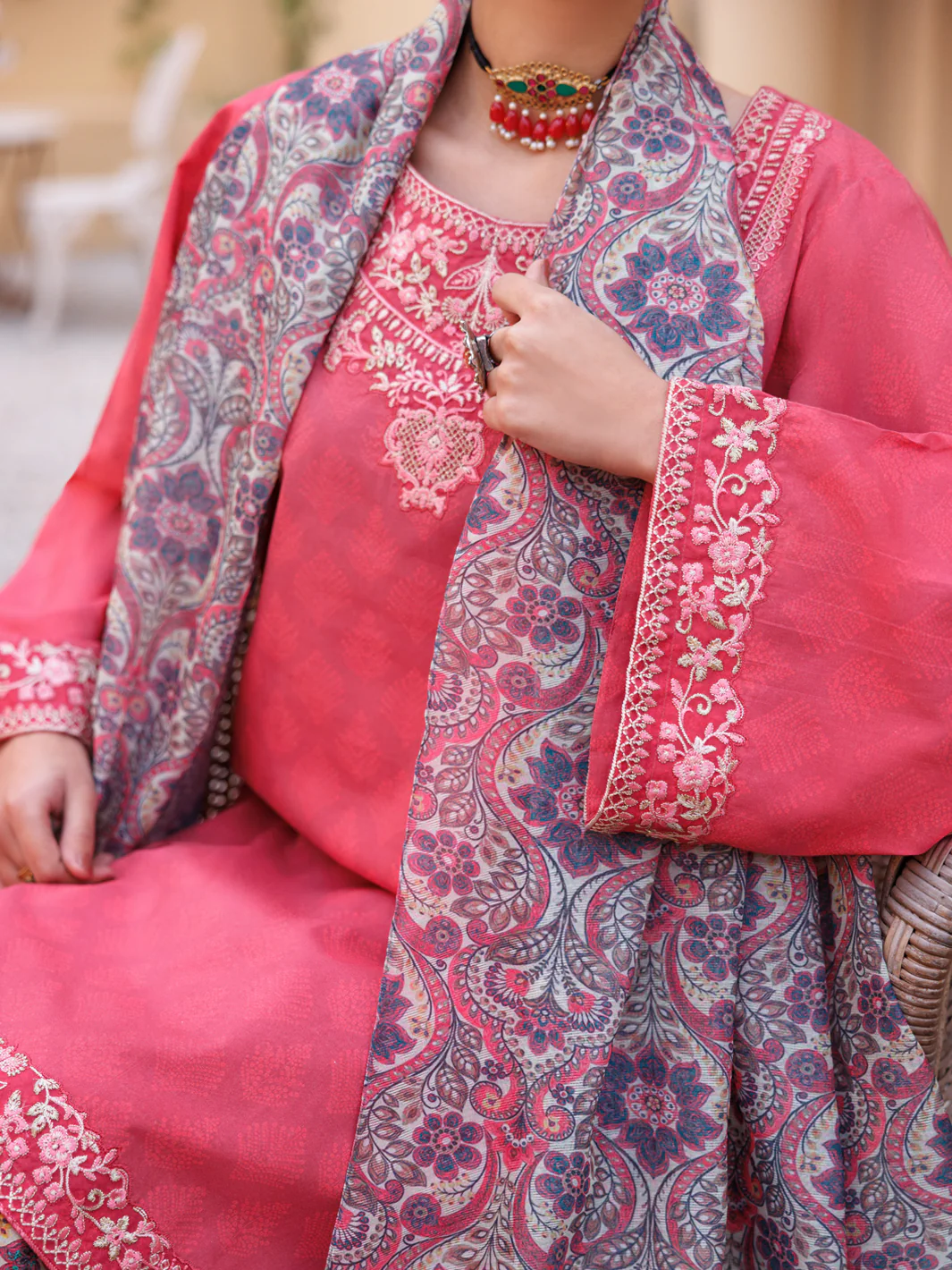 Light Pink Lawn Stitched 3Pc - ALP-3PS-2307 - Image 5