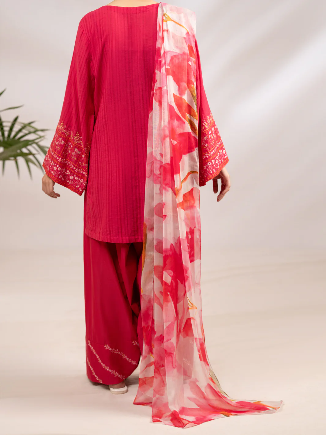 Pink Cotton Dobby 3Pc Stitched - ALP-3PS-2323 - Image 3