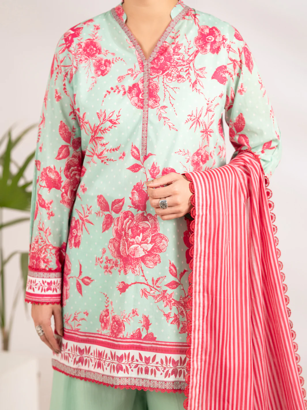 Aqua Blue Lawn 3Pc Unstitched - ALP-3PS-2394 - Image 2
