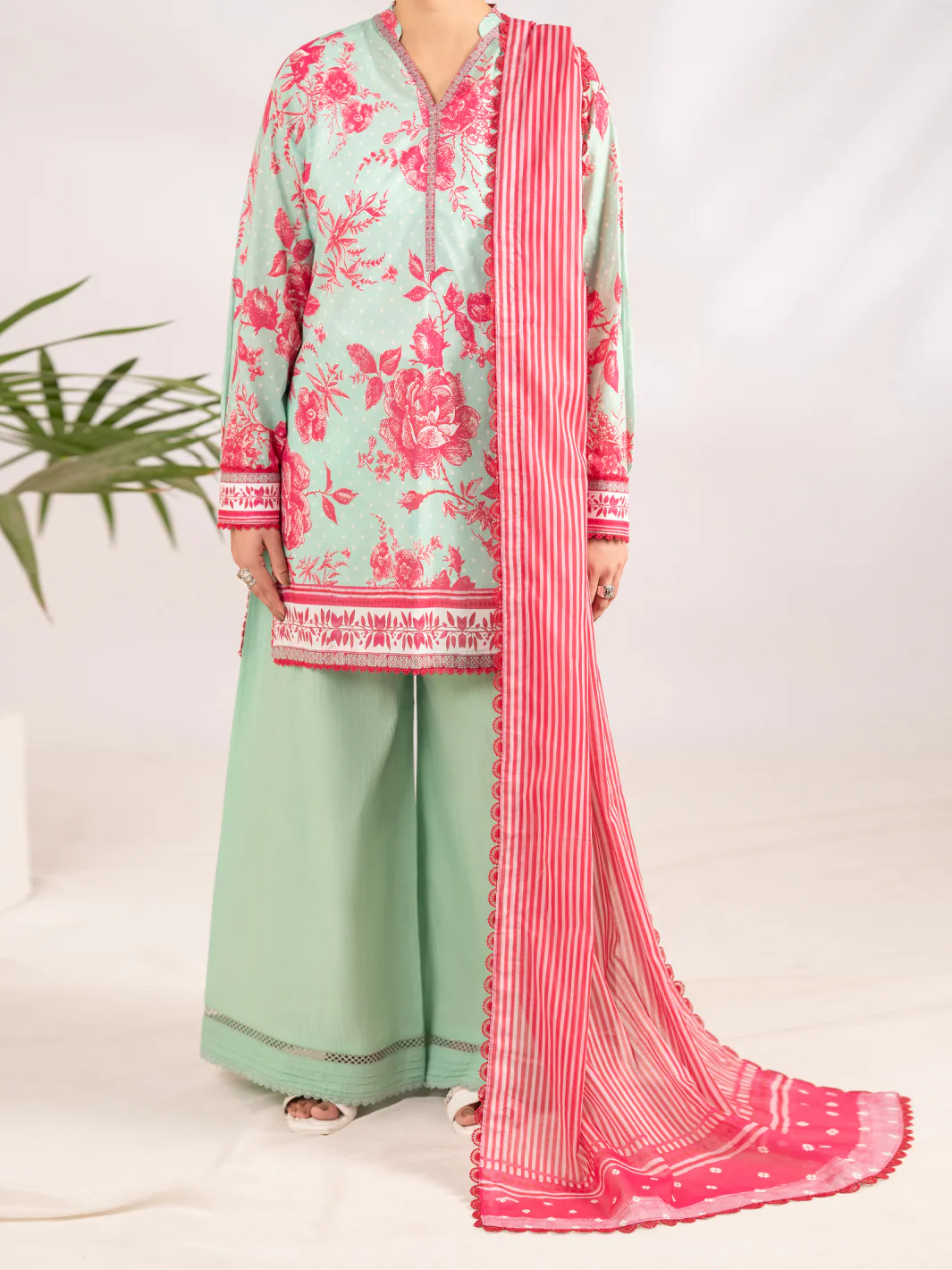Aqua Blue Lawn 3Pc Unstitched - ALP-3PS-2394 - Image 4