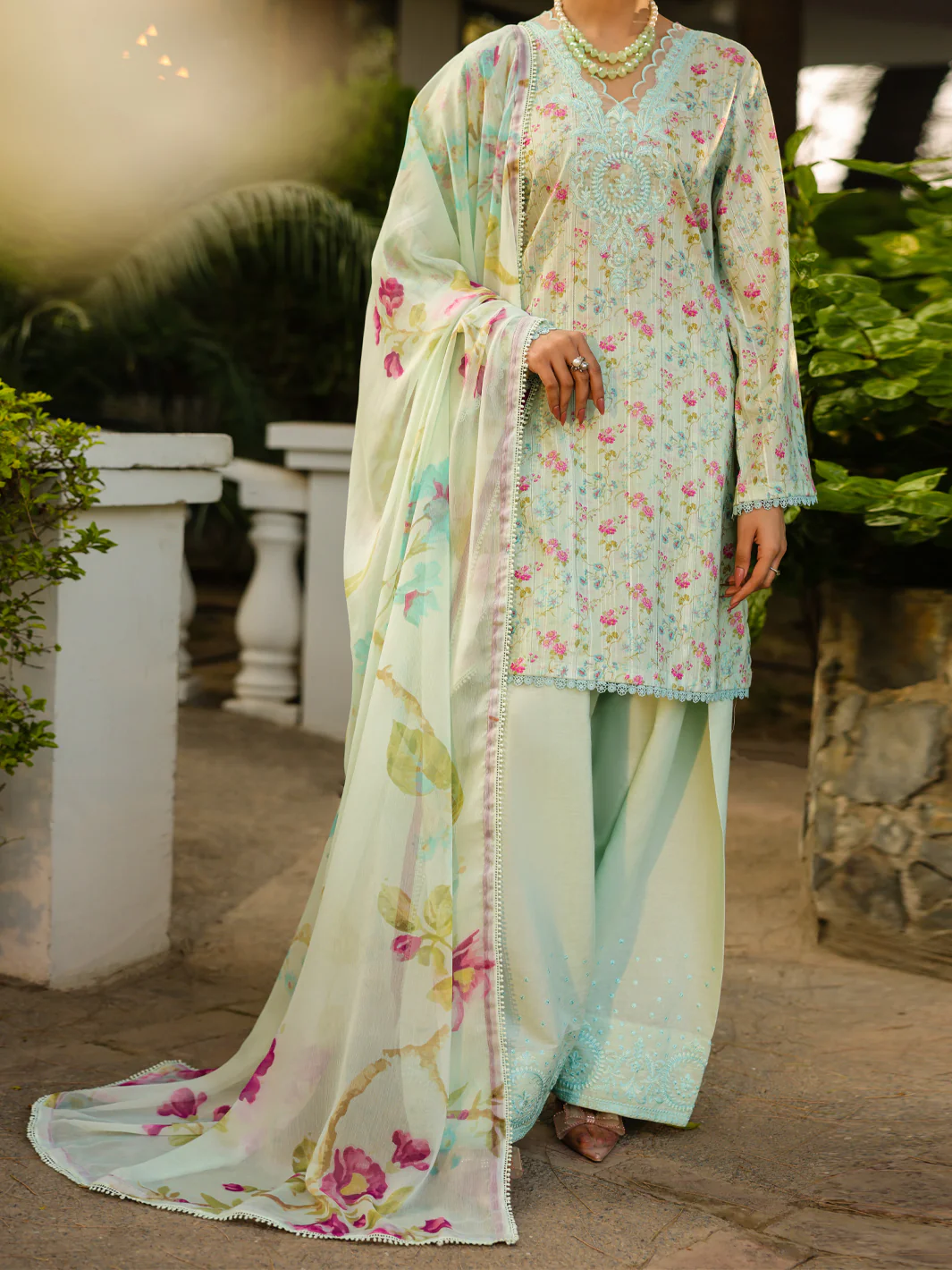 Green Lino Kara 3Pc Unstitched - ALP-3PS-2438 - Image 5