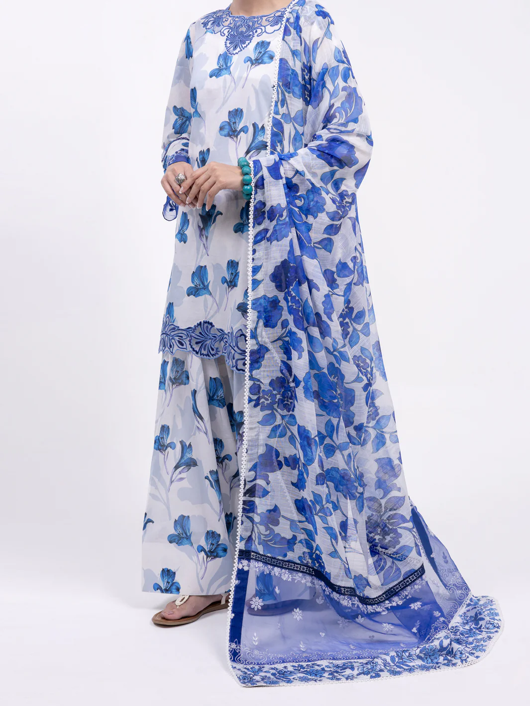 Blue Lawn 3Pc Unstitched - ALP-3PS-2443 - Image 3