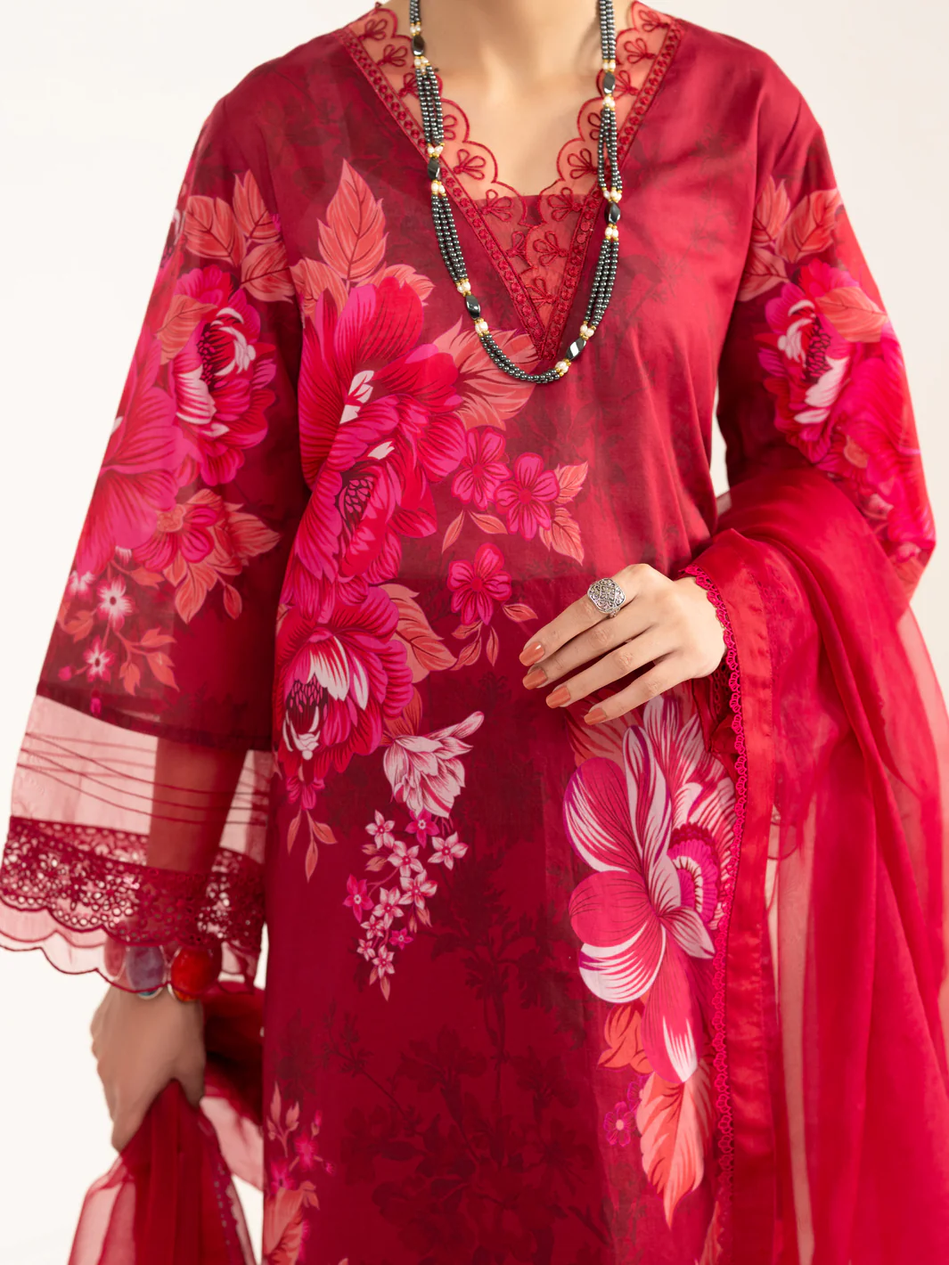 Maroon Lawn 3Pc Unstitched - ALP-3PS-2445 - Image 2