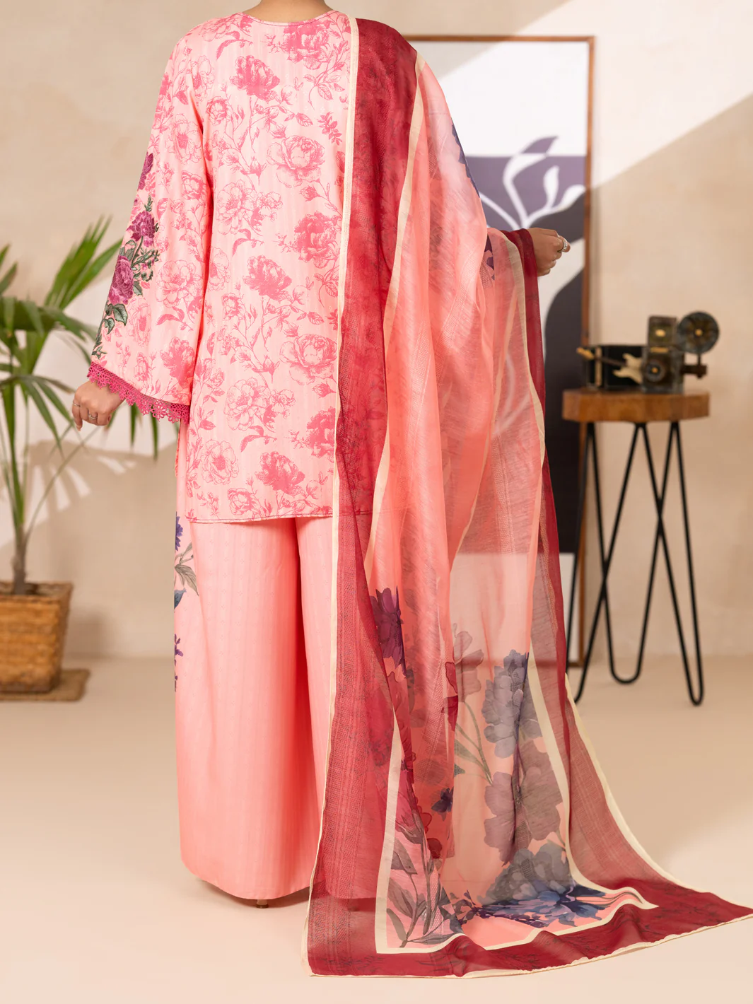 Pink Swiss Jacquard 3Pc Stitched - ALP-3PS-2633 - Image 2