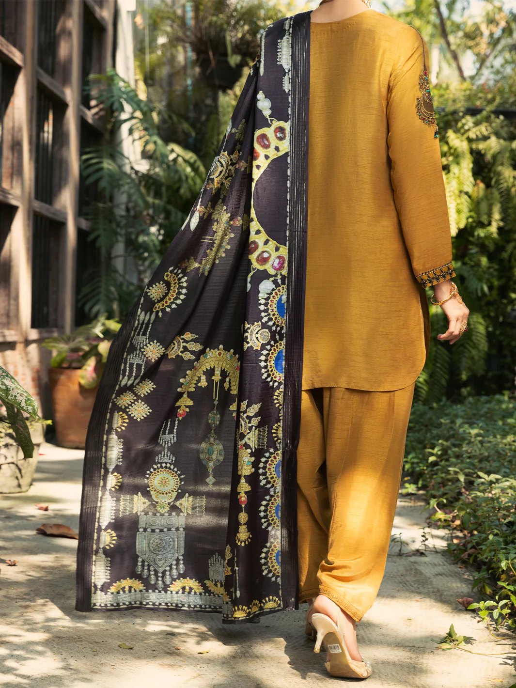 Mustard Silk 3Pc Stitched - ALP-3PS-431 - Image 2
