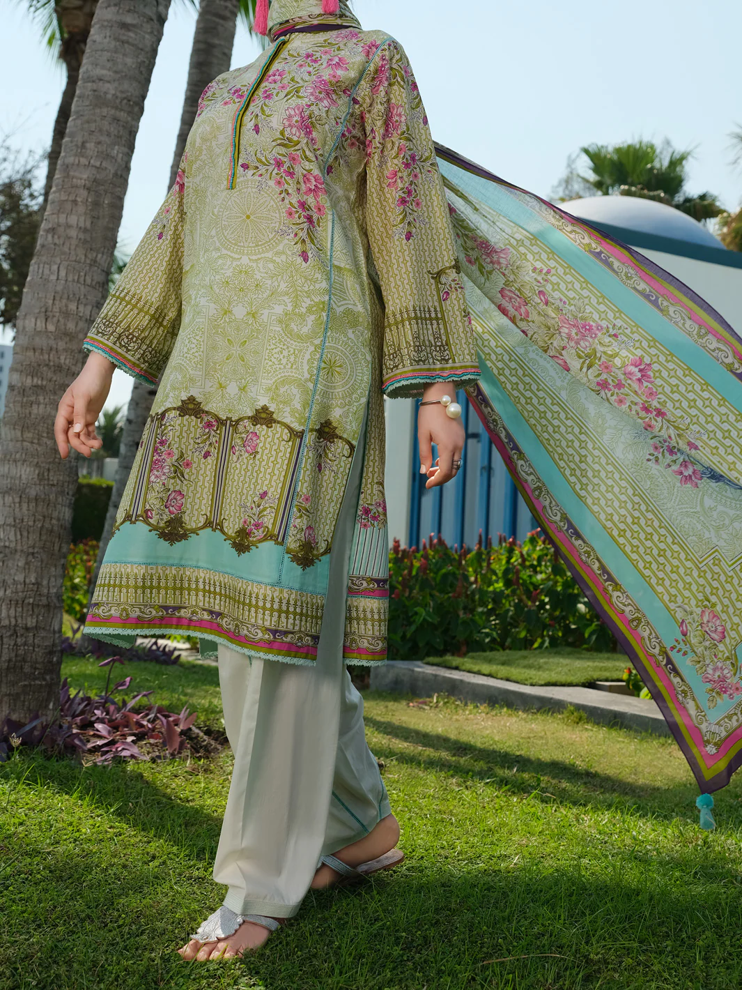 Olive Lawn 3Pc Stitched - ALP-3PS-784